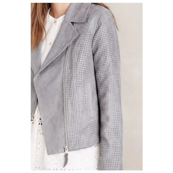 Anthropologie Hei Hei Vegan Suede Moto Jacket - Picture 2 of 10